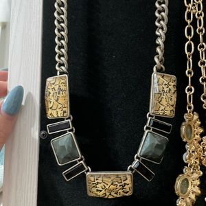 cheetah & black gem necklace !